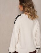 unigirl Pulover Bej deschis cu Vâscoză și Model Geometric Senallin