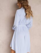unigirl Rochie Albastră Tip cămașă Mini Din bumbac Zenata