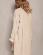 unigirl Rochie Bej Cloș Tip Cămașă Mini Nofexi
