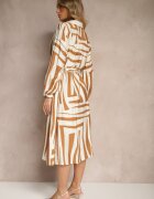 unigirl Rochie Bej din vâscoză cu croială tip cămașă cu imprimeu geometric Ninatria
