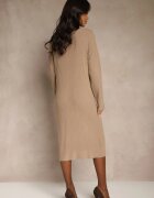 unigirl Rochie Bej Tip Pulover cu Viscoză Decorată cu Broșă Metalică Titavea