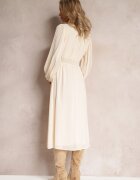 unigirl Rochie Bejă Evazată Midi cu Elastic în Talie și Dantelă Ottillda
