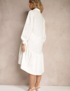 unigirl Rochie Cămașă Albă Evazată din Bumbac Paniell