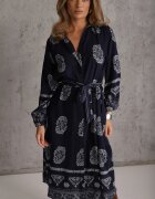 unigirl Rochie Cămașă Bleumarin Cu șnur în talie în Stil Boho Rorisha