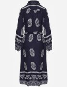 unigirl Rochie Cămașă Bleumarin Cu șnur în talie în Stil Boho Rorisha
