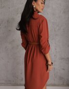 unigirl Rochie cămașă Maro Decorată cu Centură și Mânecă reglabilă Esaviona