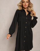 unigirl Rochie Cloș Neagră Tip cămașă Mini Nofexi