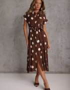 unigirl Rochie evazată din viscoză cu croi retro de cămașă cu puncte Cosmeos Maro