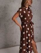 unigirl Rochie evazată din viscoză cu croi retro de cămașă cu puncte Cosmeos Maro
