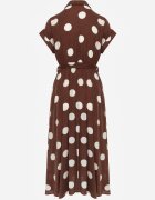 unigirl Rochie evazată din viscoză cu croi retro de cămașă cu puncte Cosmeos Maro