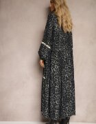 unigirl Rochie Gri leopard Evazată Decorată cu Borduri Ondulate Zetilaine