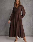 unigirl Rochie Maro Evazată din Viscoză cu Centură cu Cataramă Orille