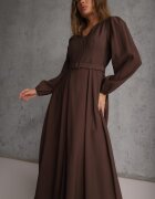 unigirl Rochie Maro Evazată din Viscoză cu Centură cu Cataramă Orille