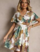 unigirl Rochie petrecută Verde cu Viscoză și Imprimeu Abstract Feledia