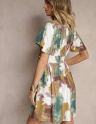 unigirl Rochie petrecută Verde cu Viscoză și Imprimeu Abstract Feledia