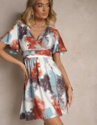 unigirl Rochie Portocalie Tip plic cu viscoză și model abstract Feledia