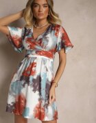 unigirl Rochie Portocalie Tip plic cu viscoză și model abstract Feledia