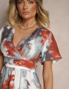 unigirl Rochie Portocalie Tip plic cu viscoză și model abstract Feledia