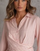 unigirl Rochie Roz din viscoză cu croi tip cămașă cu talie încrețită Abilera