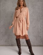 unigirl Rochie Roz tip cămașă Mini din bumbac Zenata