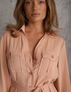 unigirl Rochie Roz tip cămașă Mini din bumbac Zenata