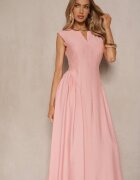 unigirl Rochie roze evazată din viscoză Lirune