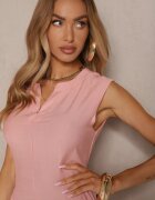unigirl Rochie roze evazată din viscoză Lirune