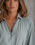 unigirl Rochie tip cămașă casual albastră cu nasturi și buzunare Jezebel