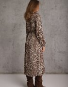 unigirl Rochie tip cămașă Maro cu imprimeu leopard cu cordon Ramalli