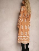 unigirl Rochie tip cămașă Maro deschis Legată în talie în stil Boho Rorisha