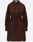 unigirl Rochie Utility cu croială de cămașă din piele întoarsă sintetică Wirette Maro