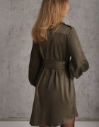 unigirl Rochie Utility cu croială de cămașă din piele întoarsă sintetică Wirette Verde închis