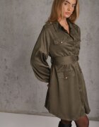 unigirl Rochie Utility cu croială de cămașă din piele întoarsă sintetică Wirette Verde închis