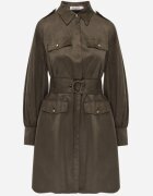 unigirl Rochie Utility cu croială de cămașă din piele întoarsă sintetică Wirette Verde închis