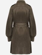 unigirl Rochie Utility cu croială de cămașă din piele întoarsă sintetică Wirette Verde închis
