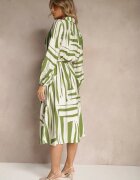 unigirl Rochie Verde din Viscoză cu croială tip cămașă cu imprimeu geometric Ninatria