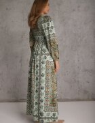unigirl Rochie Verde Maxi Boho cu Mânecă Bufantă și Tiv Cloș Veltiana