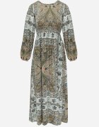 unigirl Rochie Verde Maxi Boho cu Mânecă Bufantă și Tiv Cloș Veltiana
