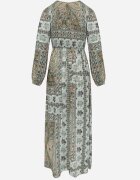 unigirl Rochie Verde Maxi Boho cu Mânecă Bufantă și Tiv Cloș Veltiana