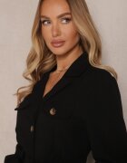 unigirl Salopetă Negră Lungă stil Utility Legată în talie Daneloria
