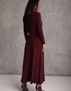 unigirl Set de tricot cu vâscoză închis cu nasturi aurii Gameria Bordo