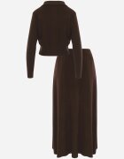 unigirl Set de tricot cu vâscoză închis cu nasturi aurii Gameria Maro