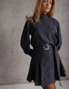 unigirl Set în stil Y2K cămașă lejeră și fustă în stil tenis cu curea Napeli Bleumarin