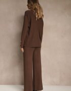 unigirl Set Maro din Tricot cu Viscoză Cardigan și Pantaloni cu Elastic Badrine