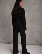 unigirl Set tricotat cu vâscoză tunică elegantă și pantaloni Lovinia Negru