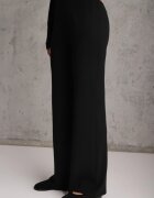 unigirl Set tricotat cu vâscoză tunică elegantă și pantaloni Lovinia Negru