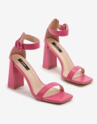 vera blum Sandale Fucsia cu toc pătrat cu cataramă rotundă și baretă la gleznă Soralise