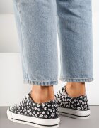 via giulia Adidași Negre Casual cu flori Foleriella
