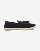 via giulia Espadrile Negre Decorate cu Franjuri la Vârf Wanelis