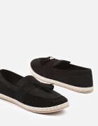 via giulia Espadrile Negre Decorate cu Franjuri la Vârf Wanelis